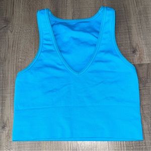 Athleta Aurora Seamless Crop Rib Tank- Santorini Blue